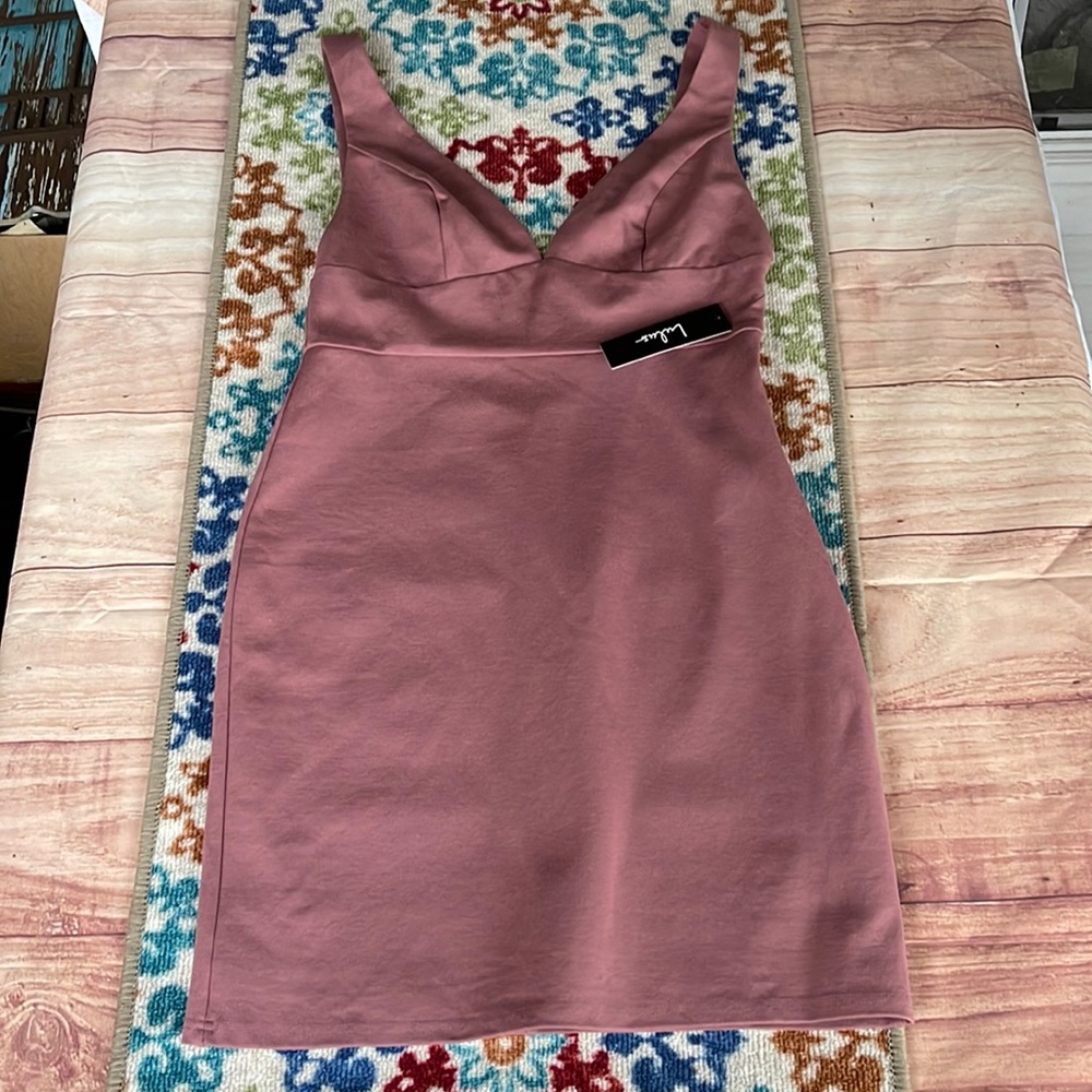 Lulu's Dusty Rose Backless Bodycon Dress